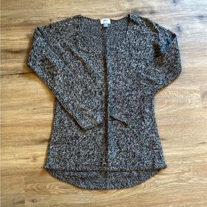 Old Navy Heather White & Black V-neck Long Sweater